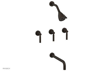 Phylrich - Basic Three Handle Tub and Shower Set 12 Inch Spout - Lever Handles