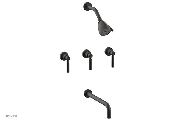 Phylrich - Basic Three Handle Tub and Shower Set 12 Inch Spout - Lever Handles