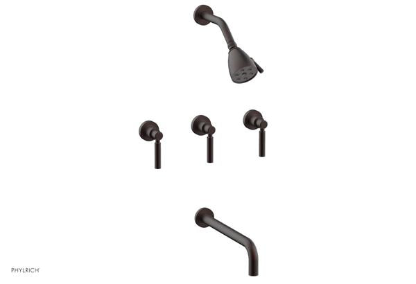 Phylrich - Basic Three Handle Tub and Shower Set 12 Inch Spout - Lever Handles