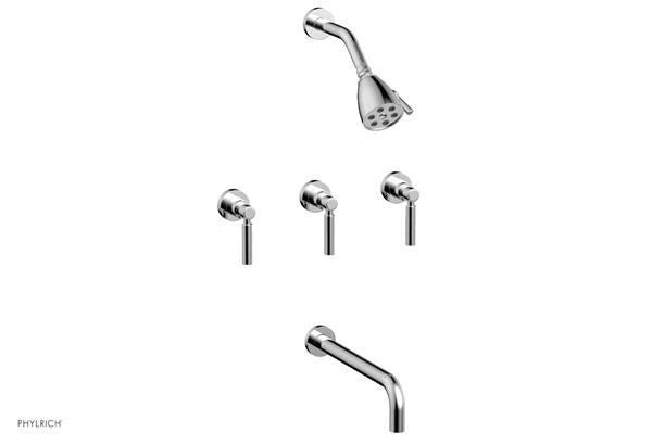 Phylrich - Basic Three Handle Tub and Shower Set 12 Inch Spout - Lever Handles