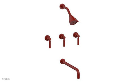 Phylrich - Basic Three Handle Tub and Shower Set 14 Inch Spout - Lever Handles
