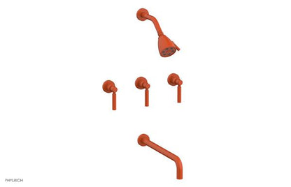 Phylrich - Basic Three Handle Tub and Shower Set 14 Inch Spout - Lever Handles
