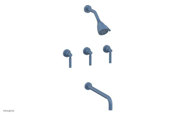 Phylrich - Basic Three Handle Tub and Shower Set 14 Inch Spout - Lever Handles