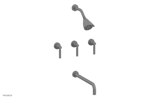 Phylrich - Basic Three Handle Tub and Shower Set 14 Inch Spout - Lever Handles