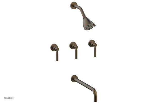 Phylrich - Basic Three Handle Tub and Shower Set 14 Inch Spout - Lever Handles