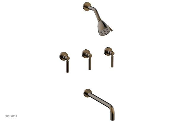 Phylrich - Basic Three Handle Tub and Shower Set 14 Inch Spout - Lever Handles