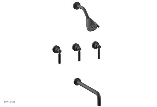 Phylrich - Basic Three Handle Tub and Shower Set 14 Inch Spout - Lever Handles