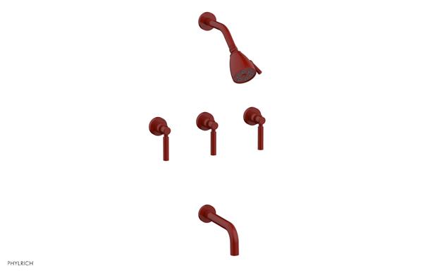 Phylrich - Basic Three Handle Tub and Shower Set 7-1/2 Inch Spout - Lever Handles