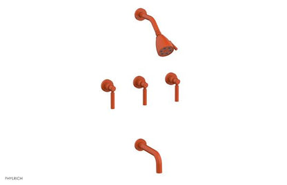 Phylrich - Basic Three Handle Tub and Shower Set 7-1/2 Inch Spout - Lever Handles