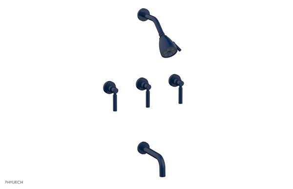 Phylrich - Basic Three Handle Tub and Shower Set 7-1/2 Inch Spout - Lever Handles