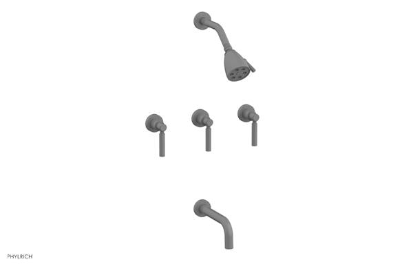 Phylrich - Basic Three Handle Tub and Shower Set 7-1/2 Inch Spout - Lever Handles