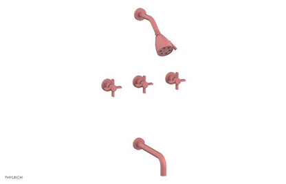 Phylrich - Basic Three Handle Tub and Shower Set 10 Inch Spout - Blade Cross Handles