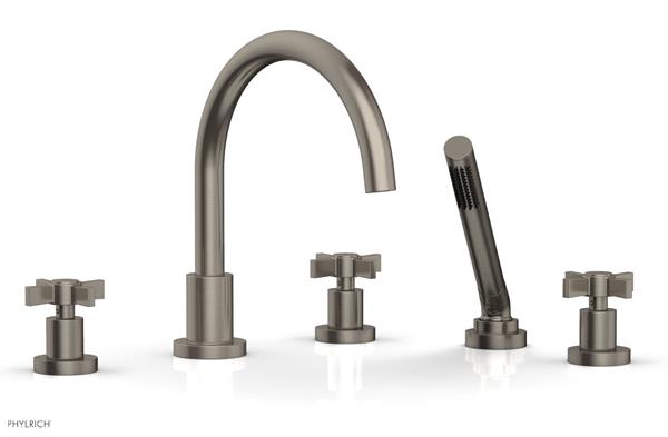 Phylrich - Basic Deck Tub Set with Hand Shower - Blade Cross Handles