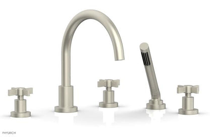 Phylrich - Basic Deck Tub Set with Hand Shower - Blade Cross Handles