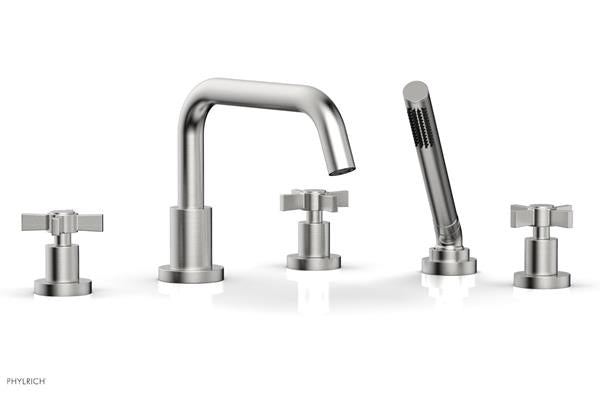 Phylrich - Basic Deck Tub Set with Hand Shower - Blade Cross Handles