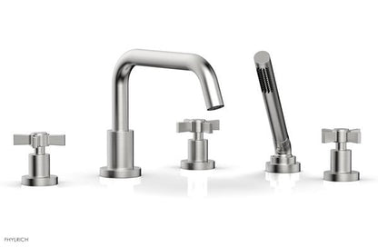 Phylrich - Basic Deck Tub Set with Hand Shower - Blade Cross Handles