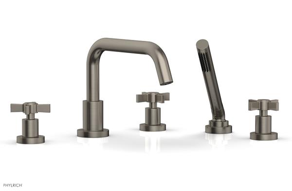 Phylrich - Basic Deck Tub Set with Hand Shower - Blade Cross Handles