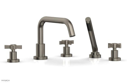 Phylrich - Basic Deck Tub Set with Hand Shower - Blade Cross Handles