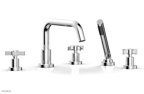 Phylrich - Basic Deck Tub Set with Hand Shower - Blade Cross Handles