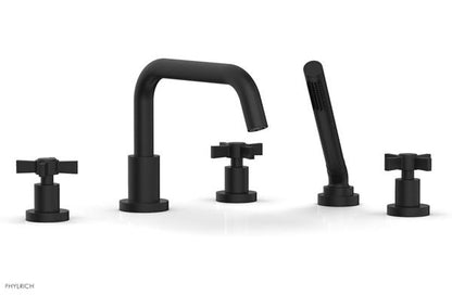 Phylrich - Basic Deck Tub Set with Hand Shower - Blade Cross Handles