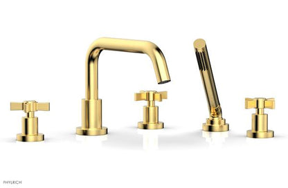 Phylrich - Basic Deck Tub Set with Hand Shower - Blade Cross Handles