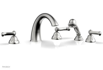 Phylrich - Revere & Savannah Deck Tub Set with Hand Shower Complete Set - Curved Lever Handles