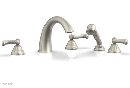 Phylrich - Revere & Savannah Deck Tub Set with Hand Shower Complete Set - Curved Lever Handles