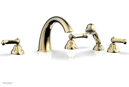 Phylrich - Revere & Savannah Deck Tub Set with Hand Shower Complete Set - Curved Lever Handles