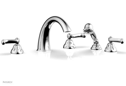 Phylrich - Revere & Savannah Deck Tub Set with Hand Shower Complete Set - Curved Lever Handles