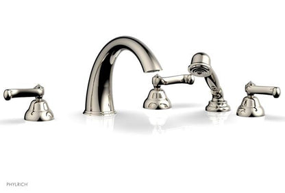 Phylrich - Revere & Savannah Deck Tub Set with Hand Shower Complete Set - Curved Lever Handles