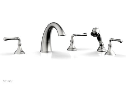 Phylrich - 3Ring Deck Tub Set with Hand Shower  Complete Set - Straight Lever Handles