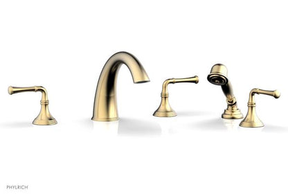 Phylrich - 3Ring Deck Tub Set with Hand Shower  Complete Set - Straight Lever Handles