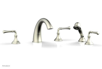 Phylrich - 3Ring Deck Tub Set with Hand Shower  Complete Set - Straight Lever Handles