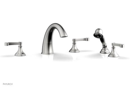 Phylrich - 3Ring Deck Tub Set with Hand Shower  Complete Set - Curved Lever Handles