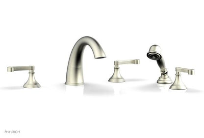 Phylrich - 3Ring Deck Tub Set with Hand Shower  Complete Set - Curved Lever Handles