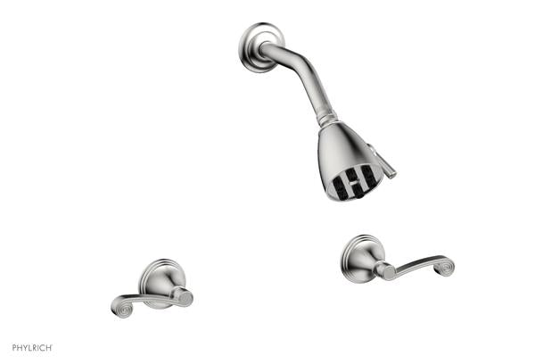Phylrich - 3Ring Two Handle Shower Set - Curved Lever Handle