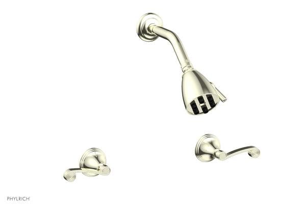 Phylrich - 3Ring Two Handle Shower Set - Curved Lever Handle