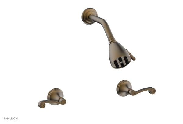 Phylrich - 3Ring Two Handle Shower Set - Curved Lever Handle
