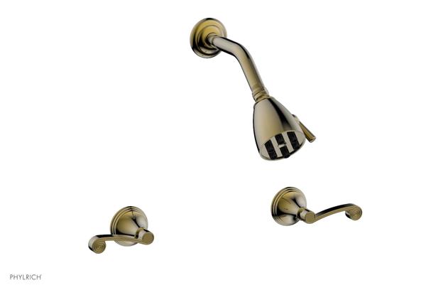Phylrich - 3Ring Two Handle Shower Set - Curved Lever Handle
