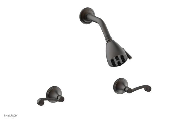 Phylrich - 3Ring Two Handle Shower Set - Curved Lever Handle