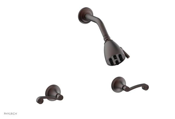 Phylrich - 3Ring Two Handle Shower Set - Curved Lever Handle