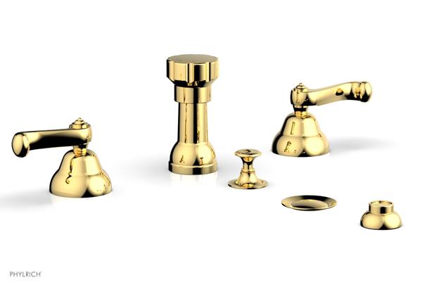 Phylrich - Revere & Savannah Four Hole Bide Set - Curved Lever Handles