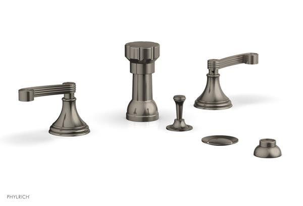 Phylrich - 3Ring Four Hole Bidet Set - Curved Lever Handles