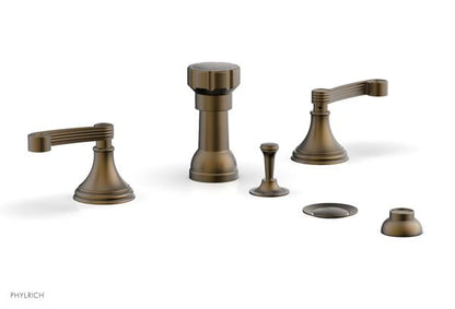 Phylrich - 3Ring Four Hole Bidet Set - Curved Lever Handles
