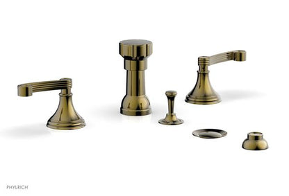 Phylrich - 3Ring Four Hole Bidet Set - Curved Lever Handles