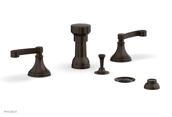 Phylrich - 3Ring Four Hole Bidet Set - Curved Lever Handles