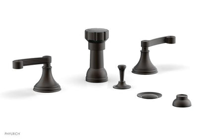 Phylrich - 3Ring Four Hole Bidet Set - Curved Lever Handles