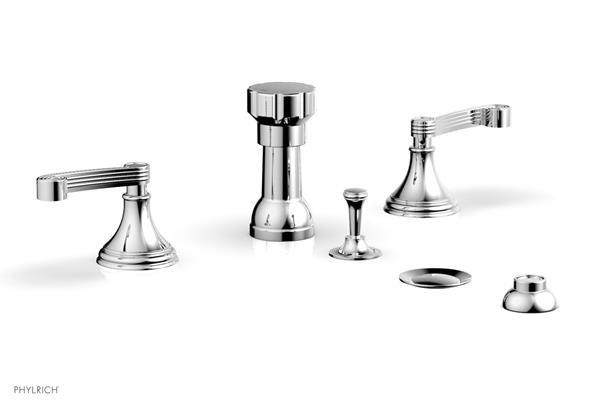 Phylrich - 3Ring Four Hole Bidet Set - Curved Lever Handles