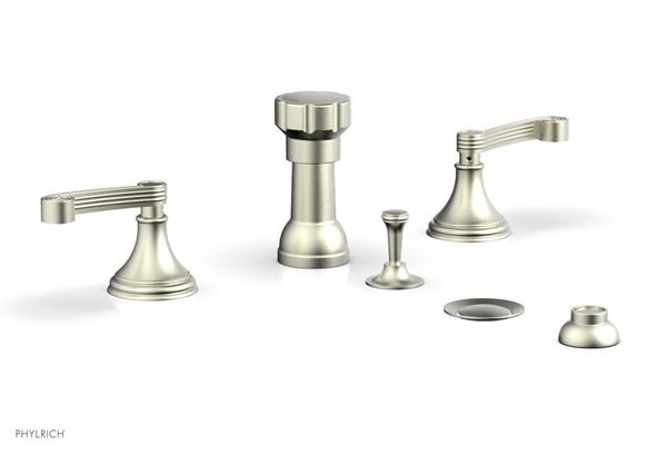 Phylrich - 3Ring Four Hole Bidet Set - Curved Lever Handles