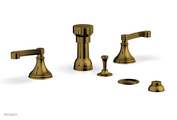 Phylrich - 3Ring Four Hole Bidet Set - Curved Lever Handles